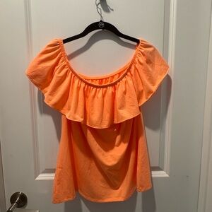 Lilly Pulitzer Bright Orange Off-Shoulder Blouse